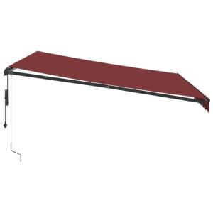 STORE BANNE, anthracite, 600 x 300 cm, motorisé, toile bordeaux