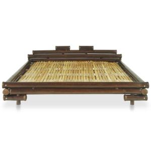 Lit XXL, 180 x 200 cm, bambou marron foncé