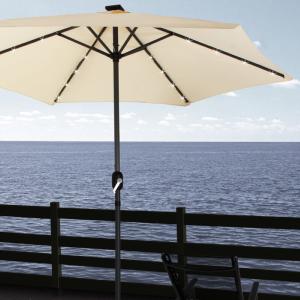 Parasol Aluminium solaire, 24 leds, 270 cm, 2 coloris