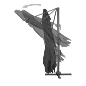 PARASOL déporté géant ,en aluminium, 400 x 300 cm