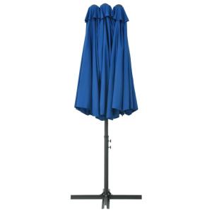 PARASOL géant Aluminium, 270 x 460 cm, bleu