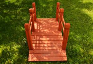 PONT de jardin 150 cm, en bois massif brun