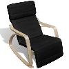 Rocking Chair moderne, avec repose-pieds, 3 coloris