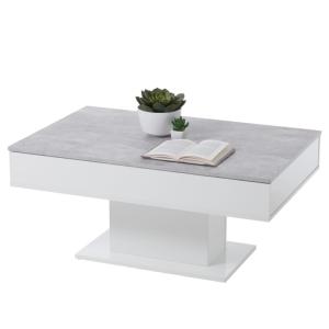TABLE basse coulissante, 100 x 65 cm, gris béton
