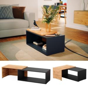 TABLE basse 80 cm, extensible, anthracite/chêne