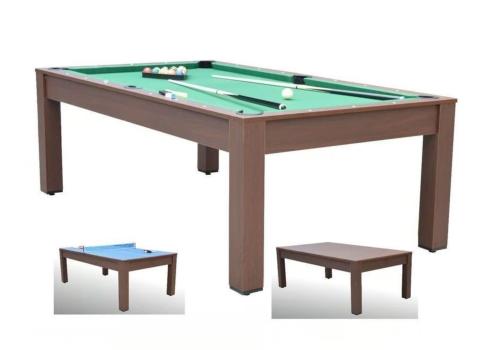 Table BILLARD/ping-pong, XXL 226 cm, marron, avec plateau salle à manger.