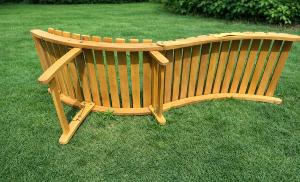 Transat, pliable en acacia avec coussin 2 coloris, avec table